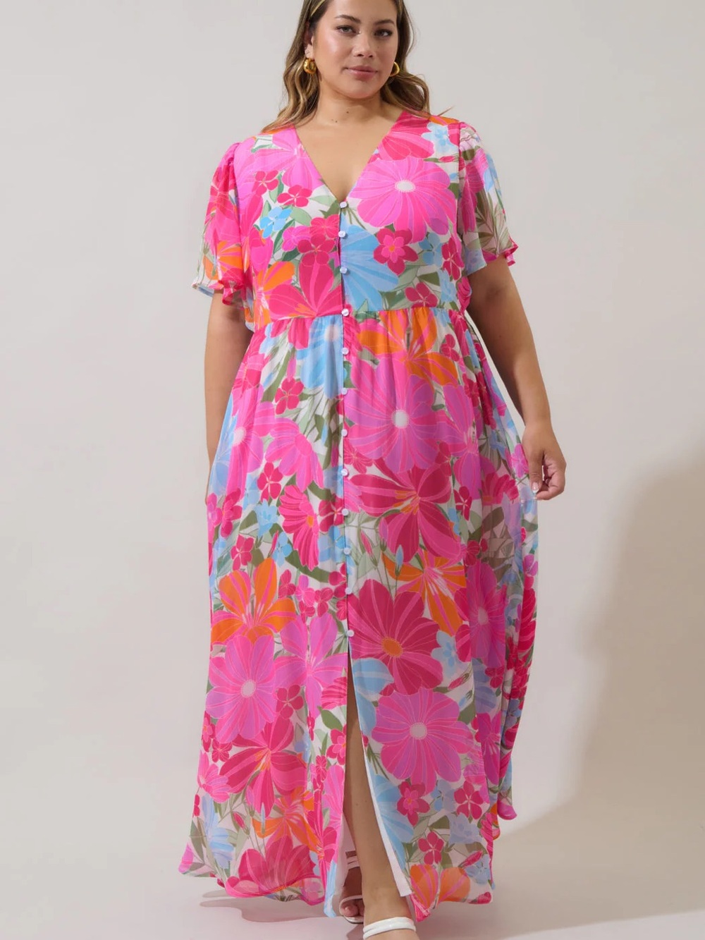 Sugarlips Pink Calista Floral Maxi Dress - Picture 6 of 6